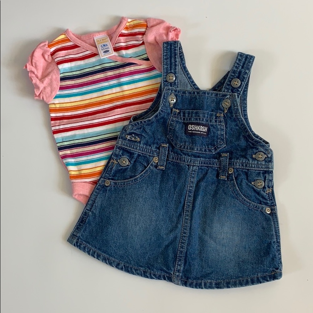 Girls Overall Dress and Onesie - 3-6M
